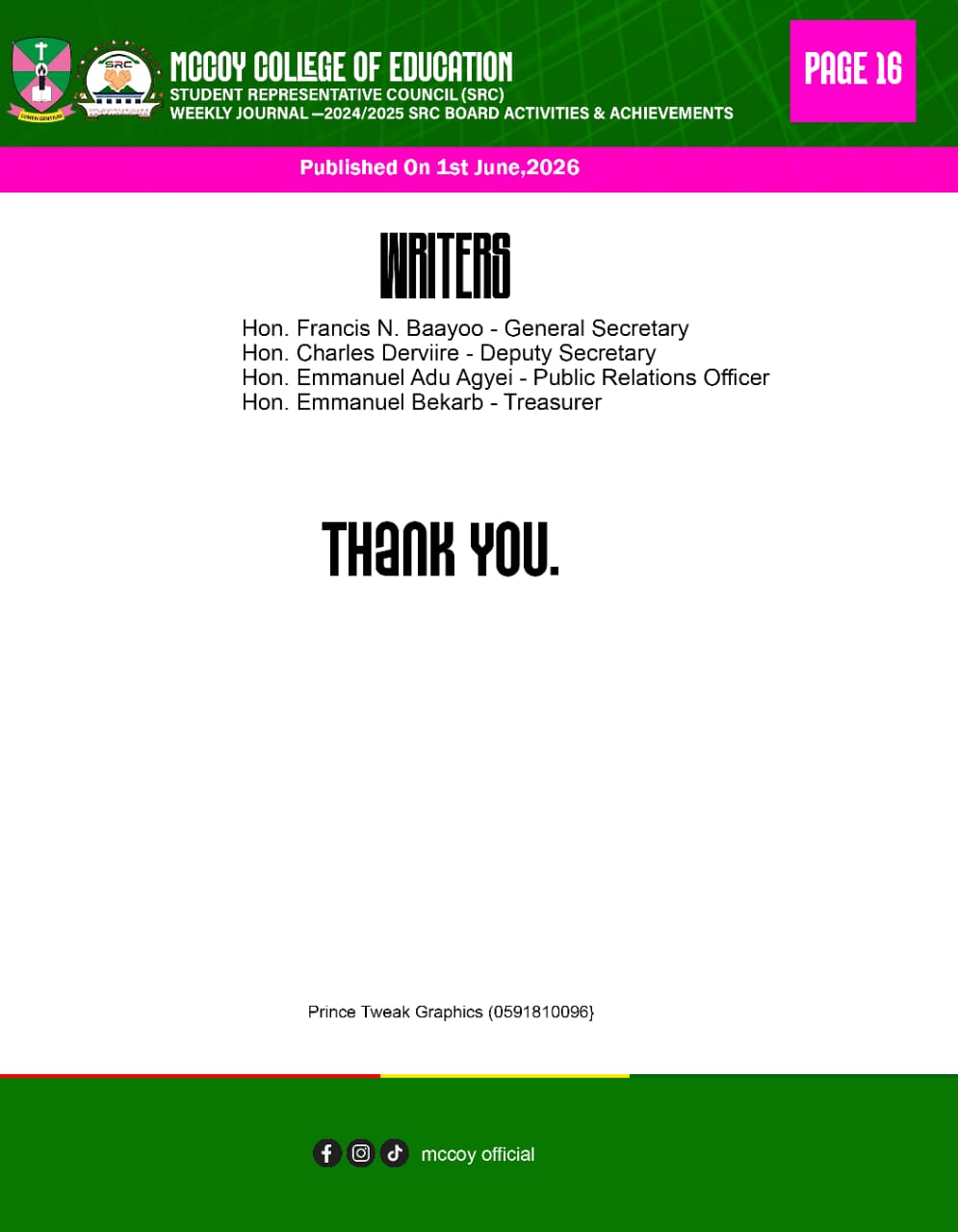 2024/2025 SRC Project- McCoy College of Education