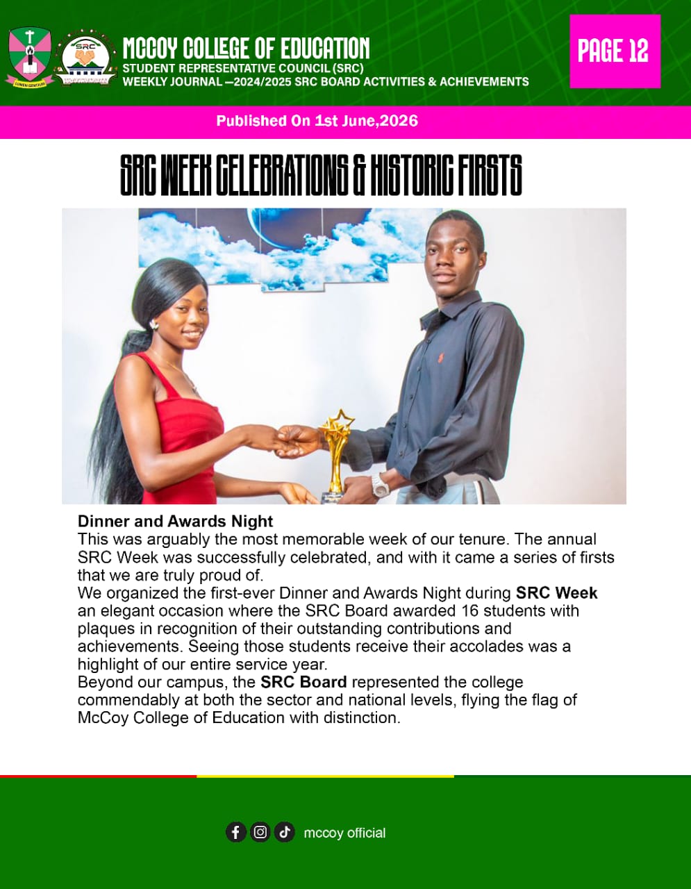 2024/2025 SRC Project- McCoy College of Education